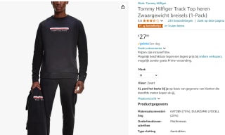 Tommy Hilfiger Track Top heren sweatshirt met logo voor €27,95 bij Amazon
