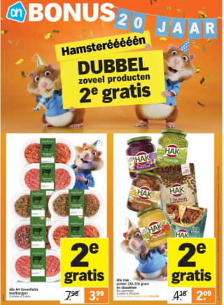 Albert Heijn Hamsterweken veel producten de 2e gratis