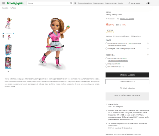 Muñeca Nancy ,Trendy Tenis, muñeca tenista de pelo rubio con coleta por 16,98€.