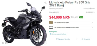 Motocicleta Pulsar Rs 200 2023 Bajaj por $44,999 en Sears