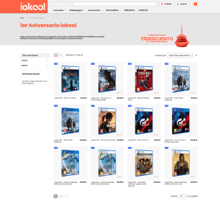 Código Descuento 25% Selección de juegos 1er Aniversario iokool