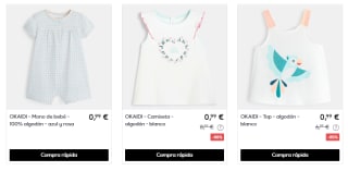Ropa de niñ@s y mujer desde solo 0,50€ marca OKAIDI y calzado por 0,99€