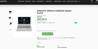 Portátil PRIMUX IOXBOOK 15I5AM PLATA i5-1135G7 por solo 297,78€