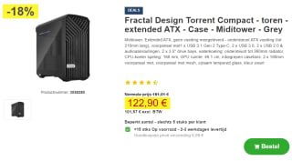 Fractal Design Torrent Compact Black Tempered Glass Dark voor €122,90 bij Proshop