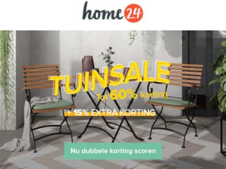 15% extra korting op al afgeprijsde tuinmeubels en accessoires bij Home24
