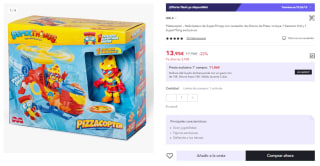 SUPERTHINGS Pizzacopter, Helicóptero de con Lanzador de Discos de Pizza, Incluye 1 Kazoom Kid y 1 SuperThing por 9.07€