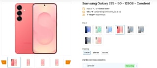 Samsung Galaxy S25, 128GB opslag Rood voor €649 bij Phonemarket