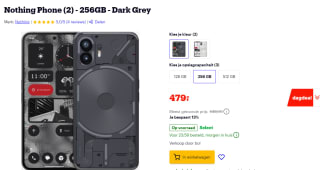 Nothing Phone (2) 256GB Grijs of wit voor €479 bij Bol.com