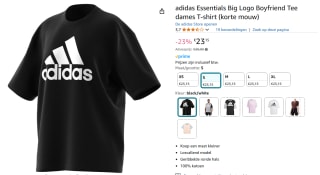 Adidas Essentials Big Logo Boyfriend T-shirt voor €23,15 bij Amazon
