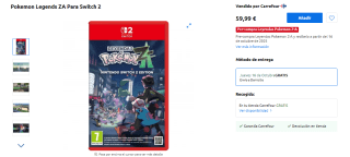 Videojuego Pokemon Legends ZA Para Switch 2 por 59,99€