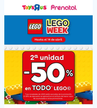 -50% en la Segunda Unidad de Lego desde ToysRus.