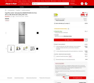 Frigorífico combi Samsung Smart RB38C675CS9/EF por solo 599€