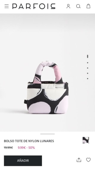 Bolso Tote de nylon lunares por 9,99€.