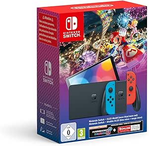Nintendo Switch Console - OLED-model, Mario Kart 8 Special Edition inclusief Mario Kart 8 Deluxe + 3 maanden Nintendo Switch Online voor €329 bij Amazon