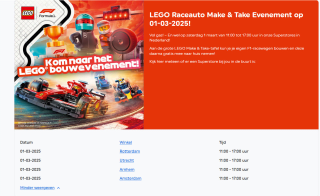 Bouw zelf een Lego F1 Raceauto en neem hem mee naar huis