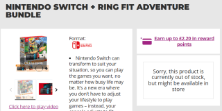 Get a Nintendo Switch Ring Fit Adventure bundle from Game for £199.97