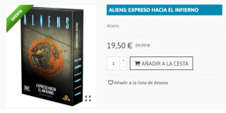 Juego de Mesa Aliens: Expreso hacia el infierno por 19.5€