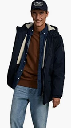 Abrigo Springfield con capucha azul marino para hombre por 29,99€
