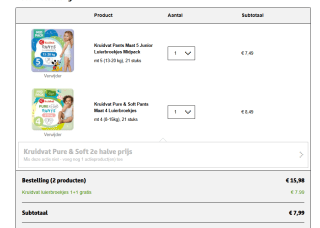 Kruidvat midpack Pant 1+1 gratis