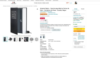 Caja de seguridad en forma de libro Amazon Basics cerradura con llave por 10,99€