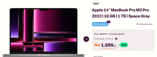 Apple MacBook Pro M2 Pro Notebook 36.1 cm (14.2inch) voor €1999 bij Ibood