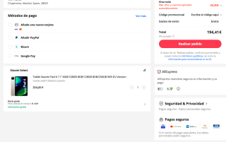 Xiaomi Pad 6 Tablet 6GB 128GB version europea por 194,41€