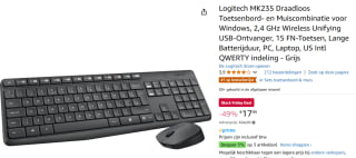 Logitech MK235 Toetsenbord + Muis voor €17,99 bij Amazon.