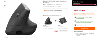 Logitech MX Vertical Ratón Ergonómico por 48,99€