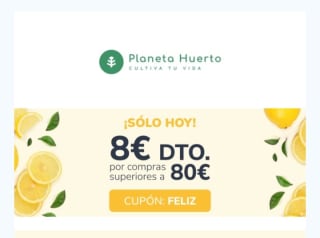 -8€ de Descuento con compra en Planeta Huerto .