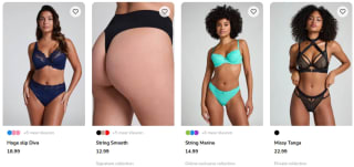 Bh's en slips 3 halen 2 betalen of 2e -50% korting bij Hunkemöller