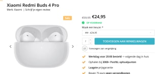 Xiaomi Redmi Buds 4 Pro voor €24,95 bij Techpunt