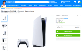 Console da Sony, modelo PlayStation 5 de 825GB + 1 Controle Sony - R$ 4.274,91