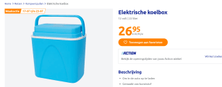 Elektrische koelbox 22 liter voor €26,95 bij de Action