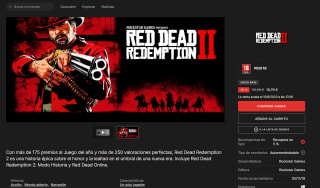 Videojuego Red Dead Redemption 2 por 19,79€ desde Epic Games