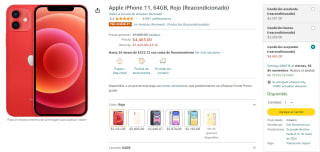 iPhone 11 64GB Rojo Reacondicionado por $4,465 en Amazon