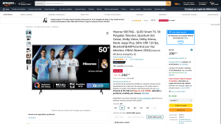 Televisor Hisense 50E7NQ QLED Smart TV 50 Pulgadas por 296,65€