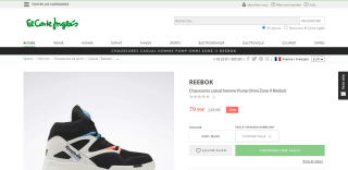 Chaussures casual homme Pump Omni Zone II Reebok à 79,95€