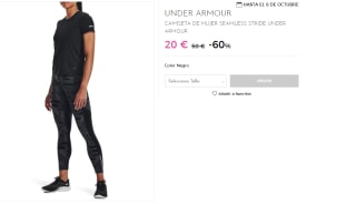 Camiseta de manga corta Under Armour Seamless Stride para mujer por 20€