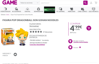 Figura Funko POP Dragonball Son Gohan Noodles por tan sólo 4,99€