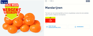 1 KG Mandarijnen voor €1,29 bij de Aldi
