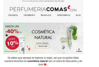 Hasta 40% +10% extra en cosmetica natural y regalos por comprra