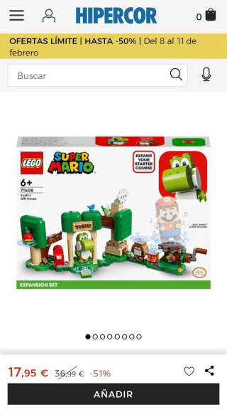 Juguete de Construcción Set de Expansión: Casa-regalo de Yoshi para Pack Inicial LEGO Super Mario por 17,95€.
