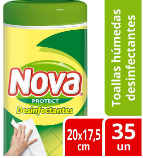 Toallas húmedas desinfectantes Protect Nova de 35 unidades por $1.000