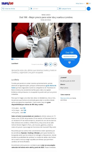 Vuelos a Londres desde 18€ ida/vuelta.