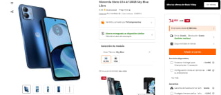 Motorola Moto G14 4/128GB Sky Blue Libre por 74,95€