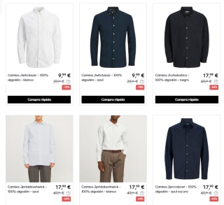 Rebajas hasta 75% descuento Jack & Jones ropa precios muy baratos