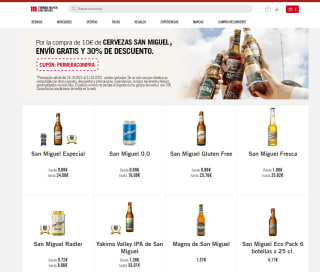 -30% y portes gratis en San Miguel compra mínima de 10€