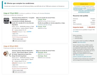 SAMSUNG Galaxy Z Flip6 512GB + Galaxy Watch7 40mm BT + Galaxy Buds3 Pro + Tarjeta Regalo 100€ por 1.364,64€
