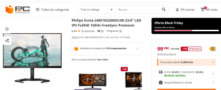 Monitor marca Philips Evnia 24M1N3200ZS/00 23.8" LED IPS FullHD 165Hz FreeSync Premium por 99,99€