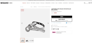 Electra cinturón con ojales con detalles brillantes de Misako por 6€